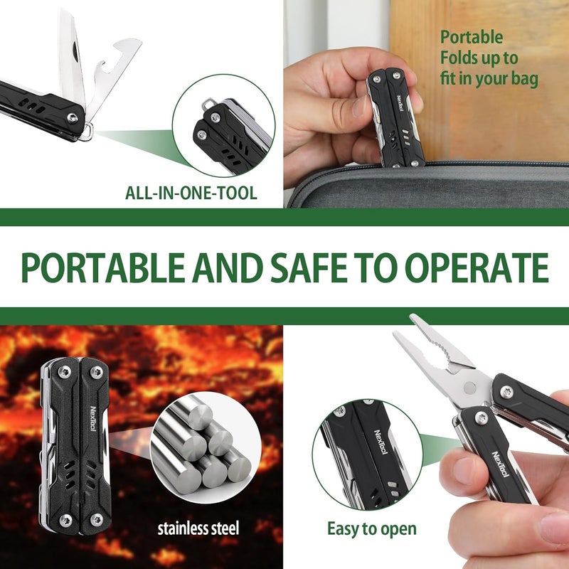 Nextool Mini Sailor S11 Keychain Multitool, 11-in-1 Compact EDC Pliers with Pocket Knife, Scissors & Screwdrivers, Lightweight Small Multitool for DIY, Travel, Camping, and Gift, Cool Gadget for Men - Image 4